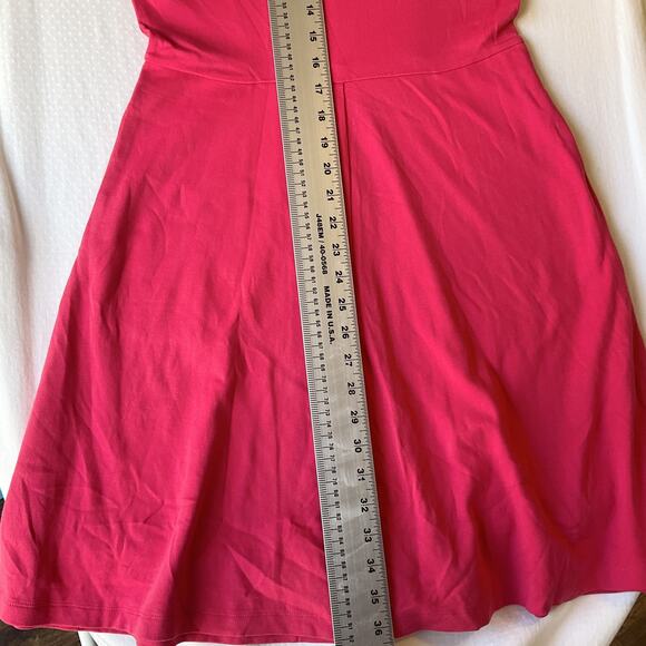 New York & Company Women Dress S Pink Fit Flare Sleeveless Knee Length Stretchy - Picture 8 of 11